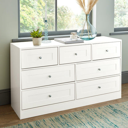 Outlet - Stevie Chest of Drawers - 3 Over 4 - White - Laura James