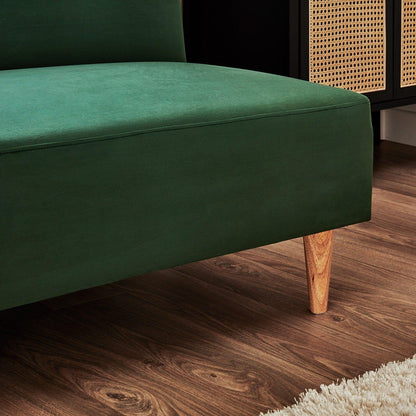 Outlet - Tamsin click clack sofa bed - green velvet - Laura James