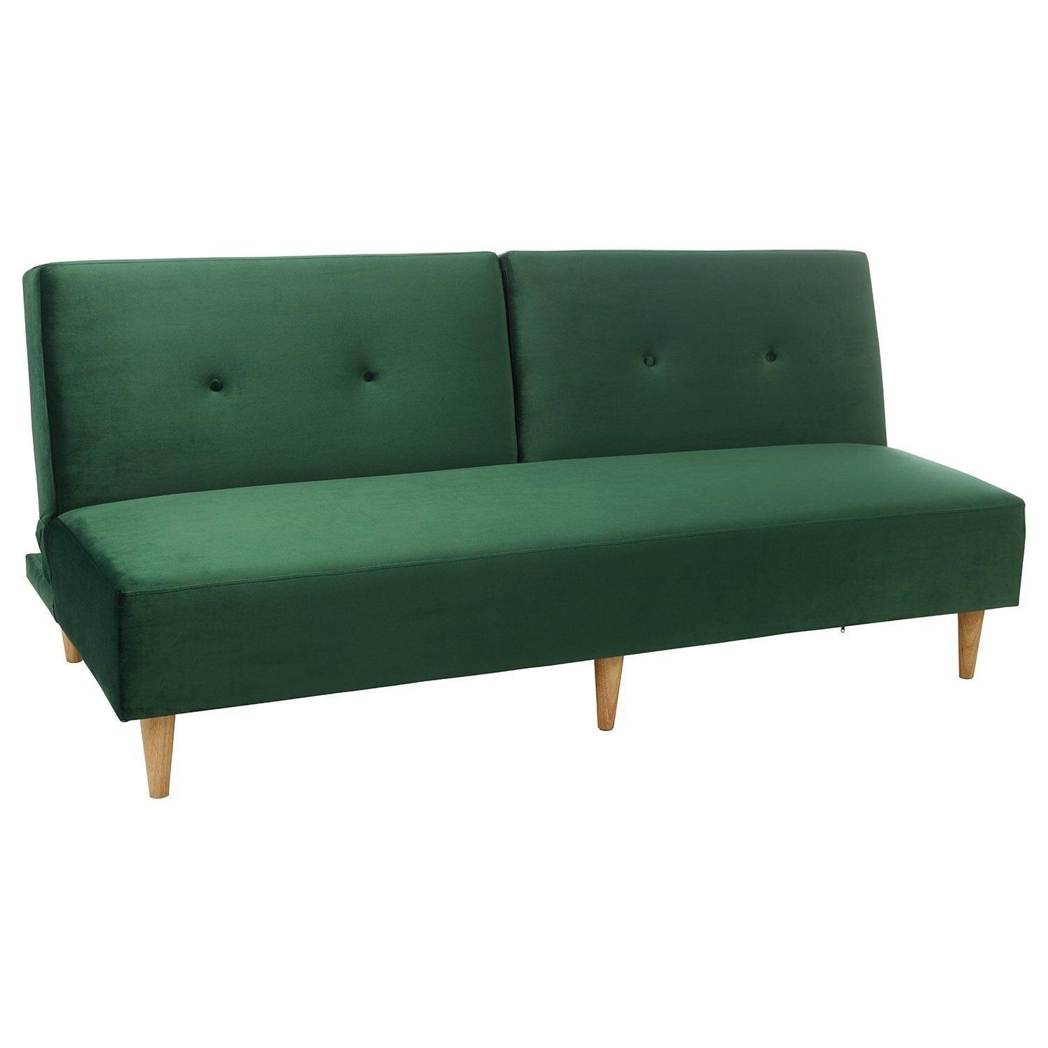 Outlet - Tamsin click clack sofa bed - green velvet - Laura James