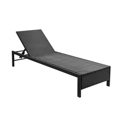 Rena sun lounger - black - rattan - Laura James