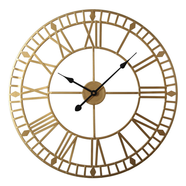 Riseley 60cm Metal Skeleton Wall Clock - Gold – Laura James