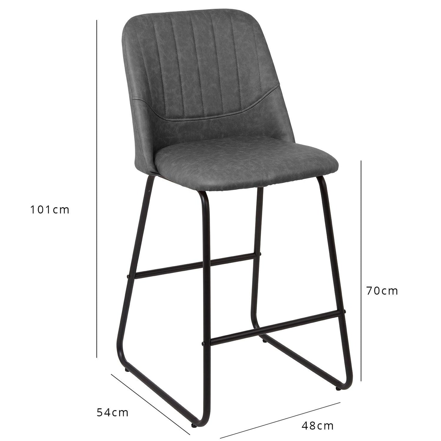 Sheffield bar stool - grey - Laura James