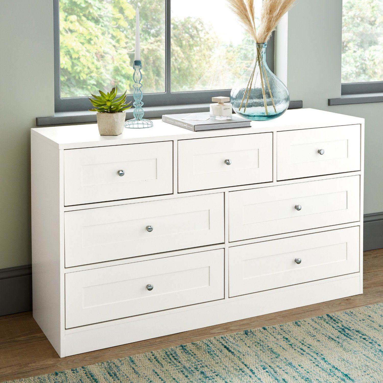 Stevie 7 Drawer Chest of Drawers - White – Laura James