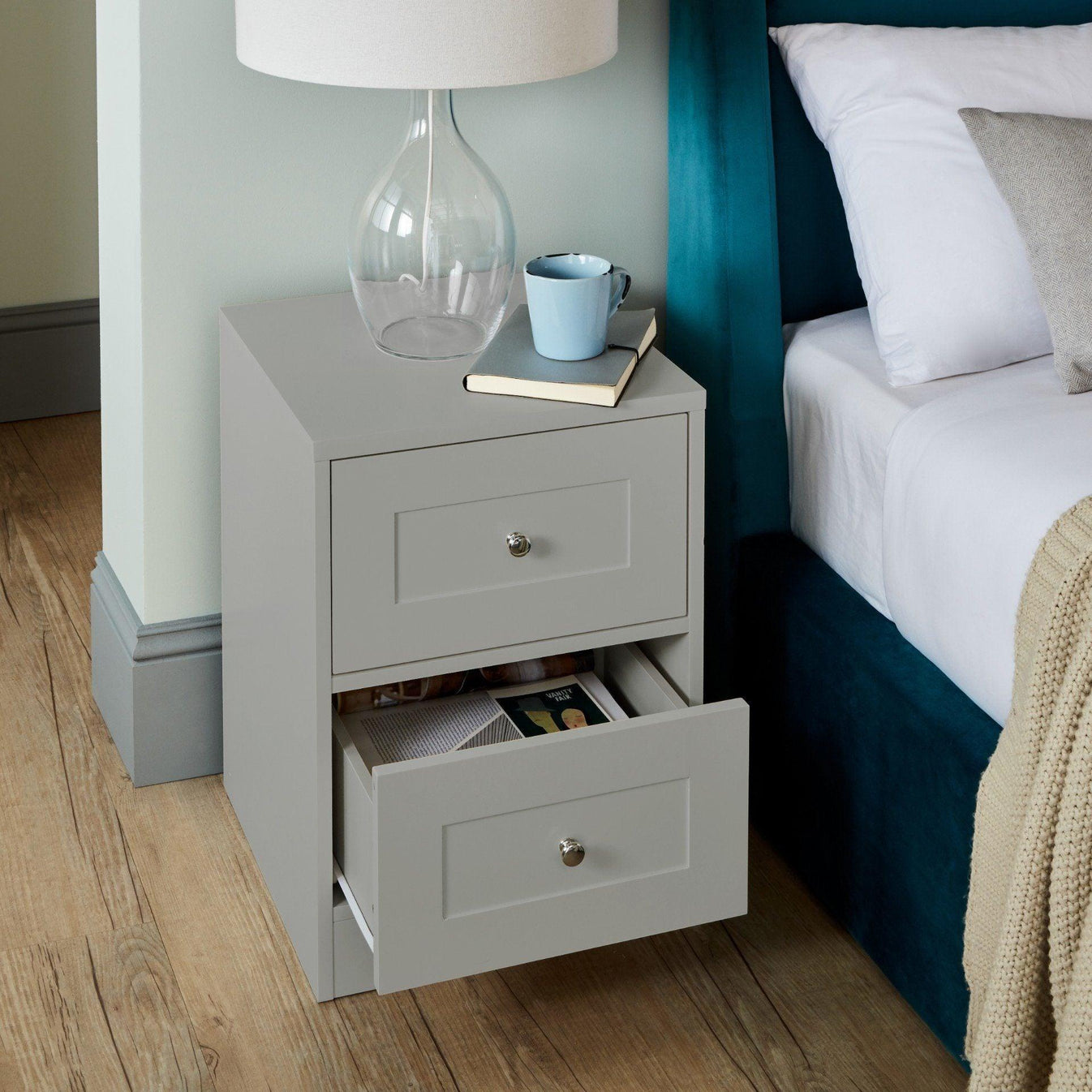 Stevie Bedside Table - Grey – Laura James