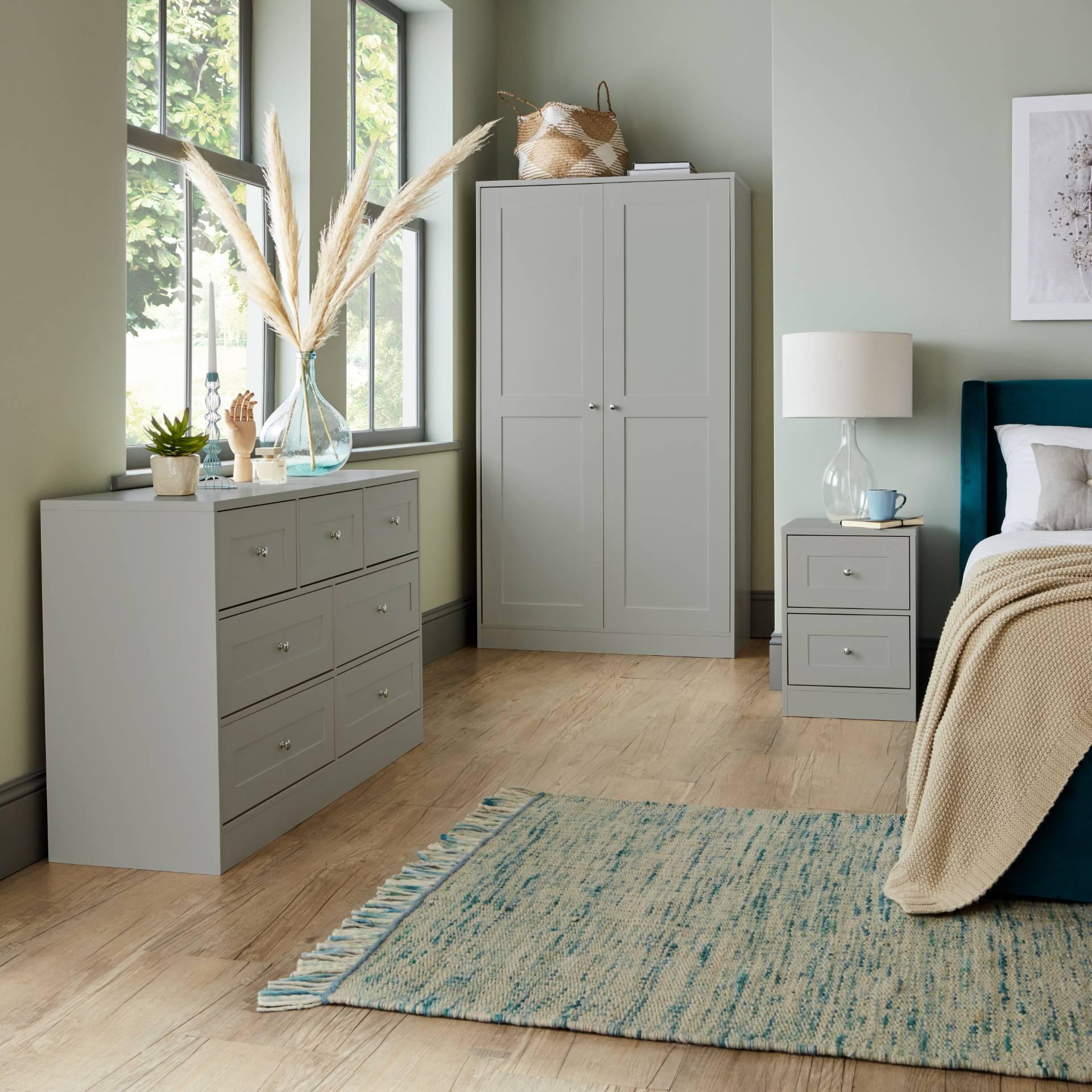 Stevie Shaker Style Bedroom Furniture Set in Grey - Laura James