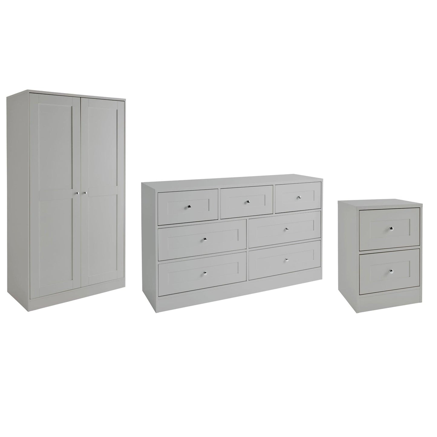 Stevie Shaker Style Bedroom Furniture Set in Grey - Laura James