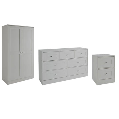 Stevie Shaker Style Bedroom Furniture Set in Grey - Laura James