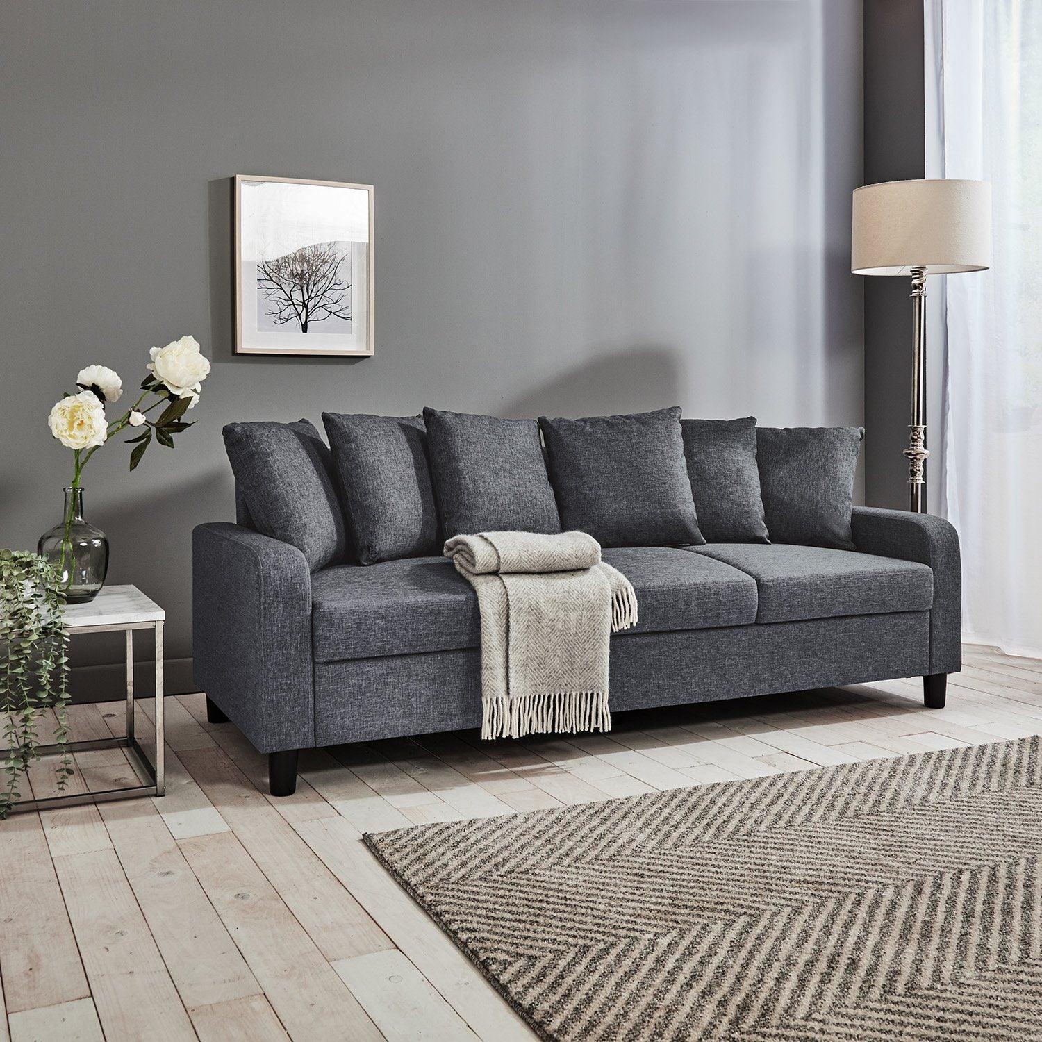 Tracy 3 seater sofa - grey linen - Laura James