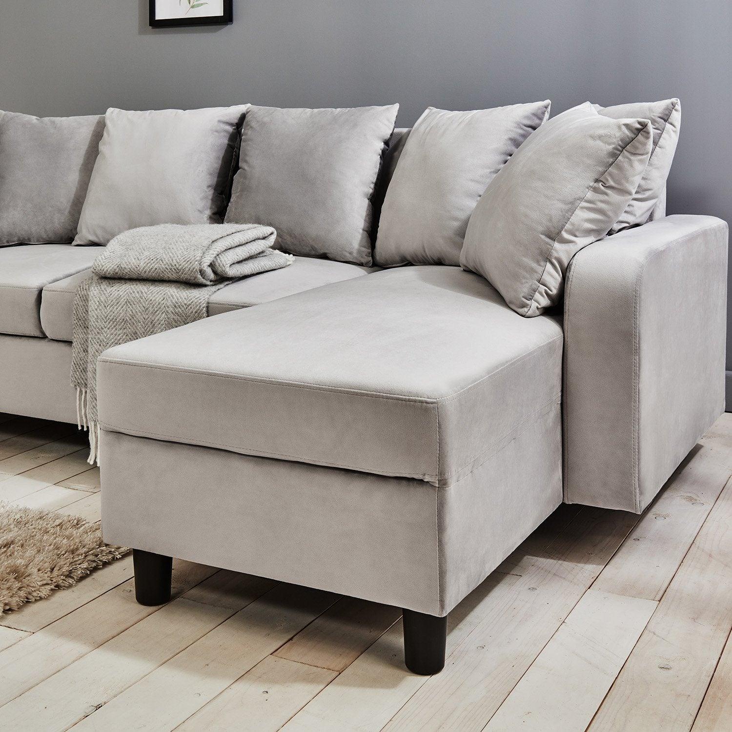 Tracy corner sofa - grey velvet - Laura James