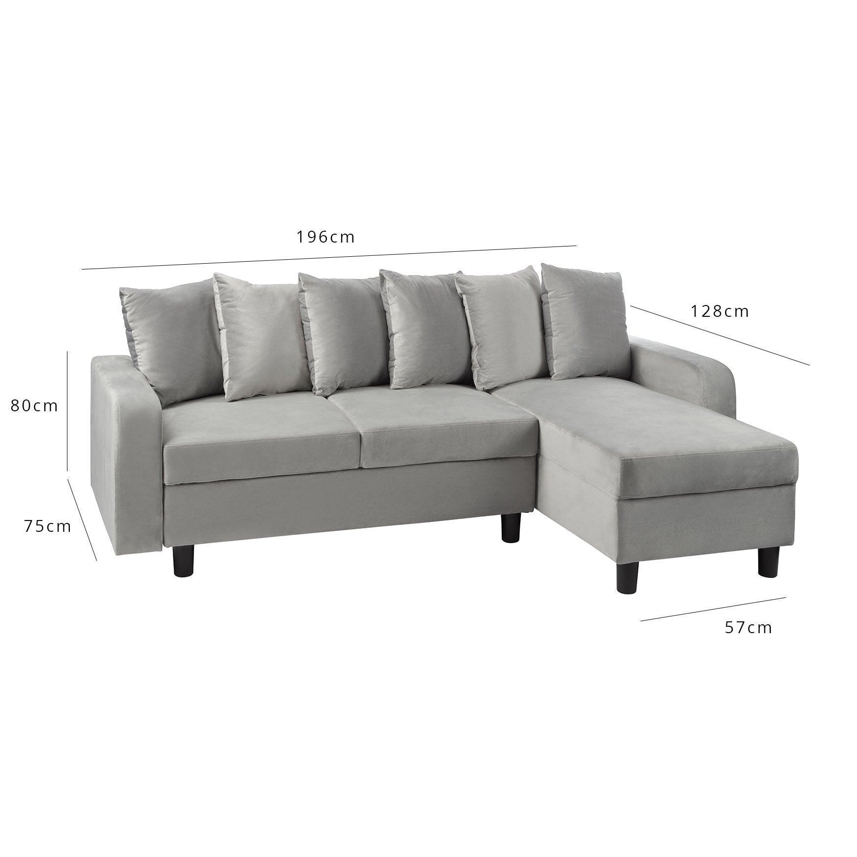 Tracy corner sofa - grey velvet - Laura James