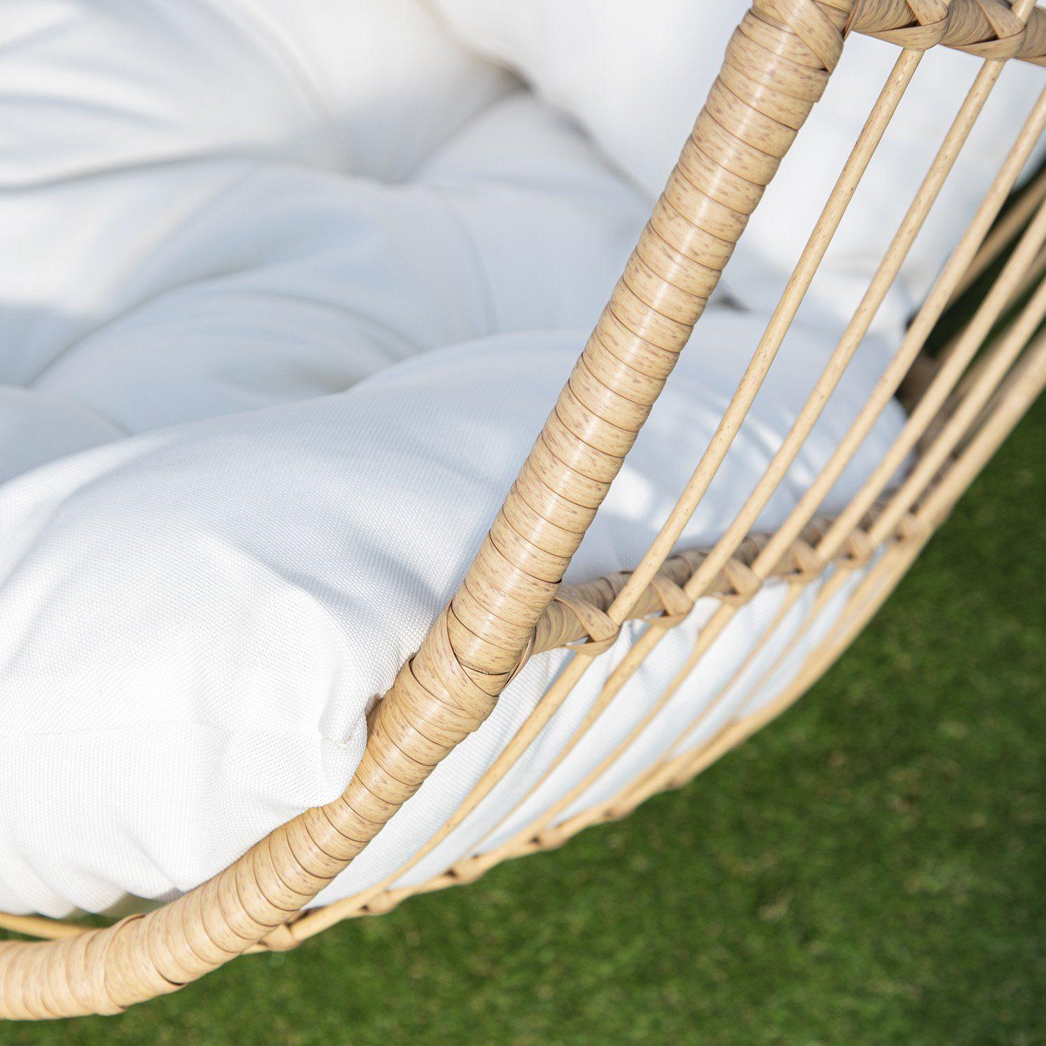 Wick Rattan Garden Hanging Egg Chair Natural Laura James